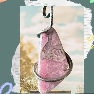 Rhodochrosite Sterling Silver Wrap Necklace